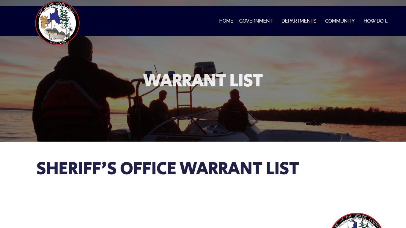 Warrant List – Lake of the Woods County