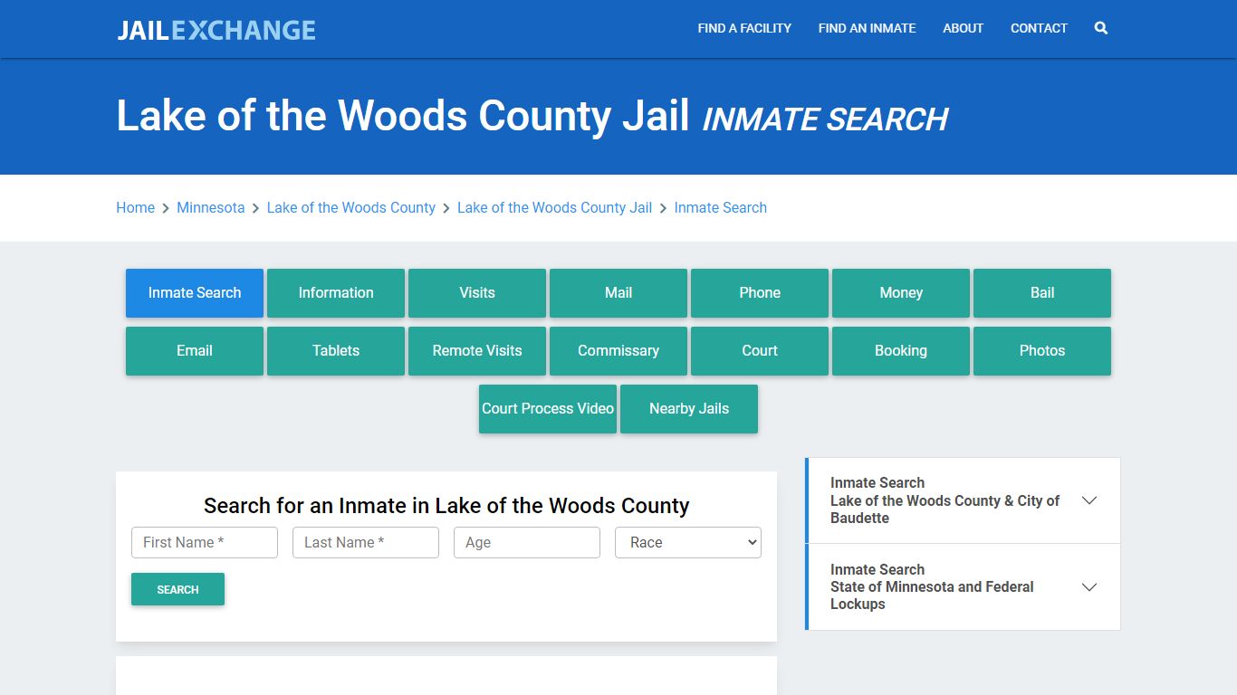 Lake of the Woods County Jail Inmate Search - Jail Exchange